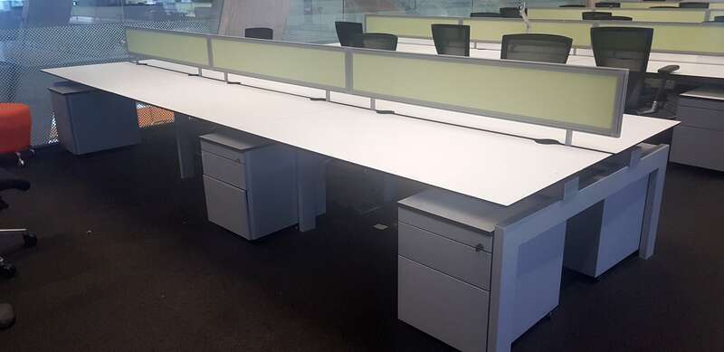 Techo Platform white 1600mm bench desks