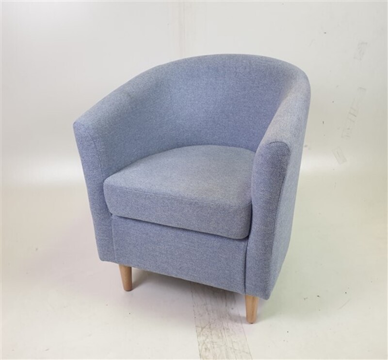 Light Blue Fabric Tub Chair 
