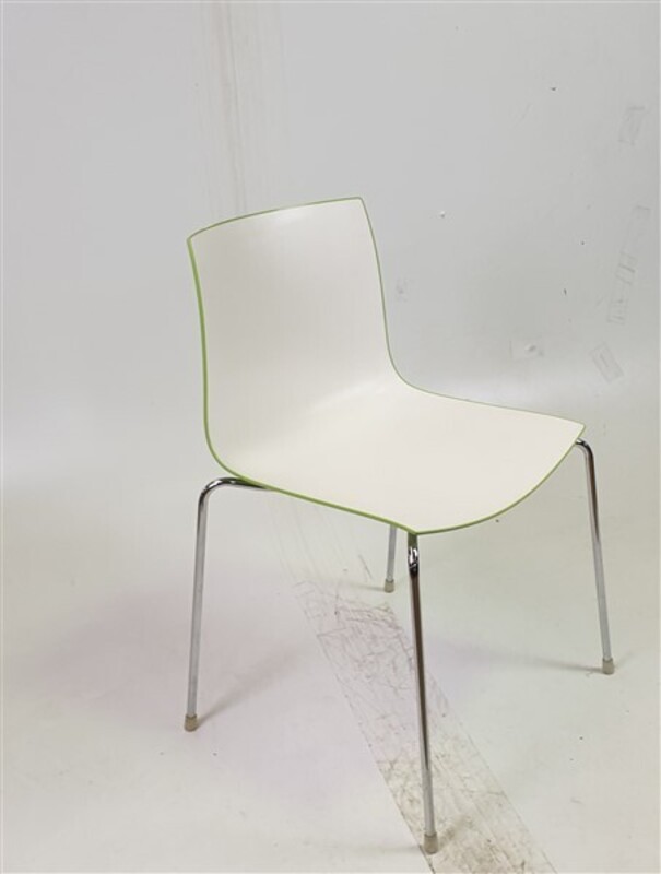 Matte White amp Shiny Green Stackable Chair
