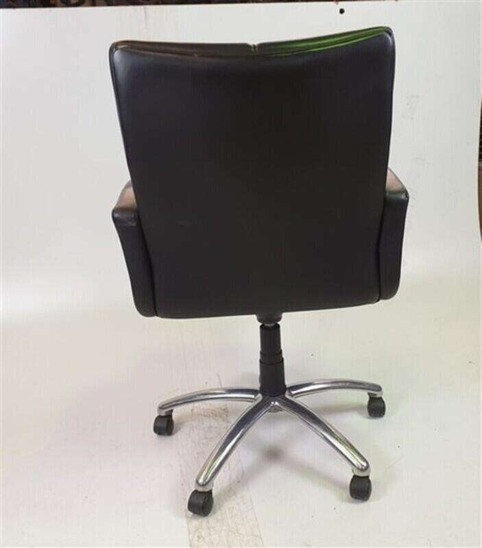 Black Leather Executive Chair Chrome Base