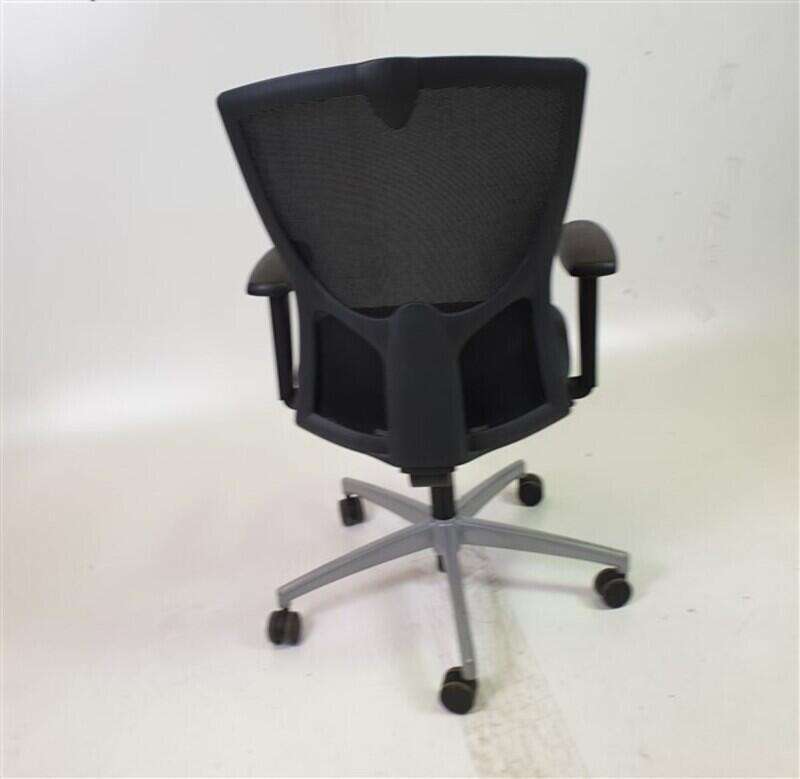 Black Mesh Back Dark Grey Fabric Seat Chair