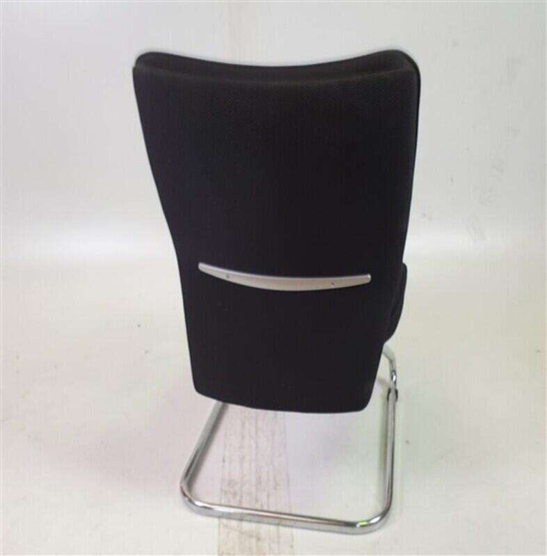 Black Fabric/Mesh Meeting Chair Chrome Legs