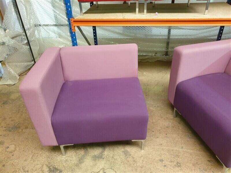 Purple two toned corner sofas