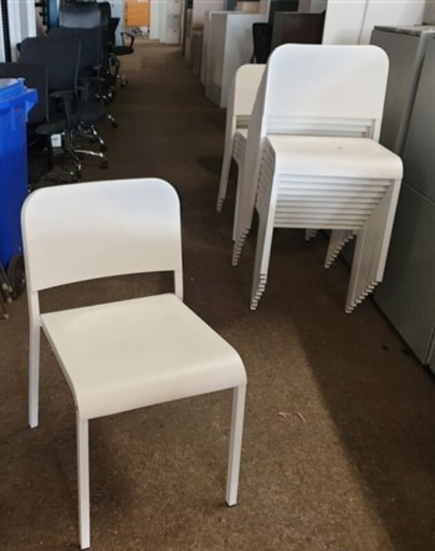 White stackable chairs