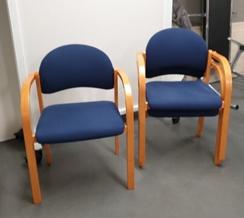 Stackable blue chairs