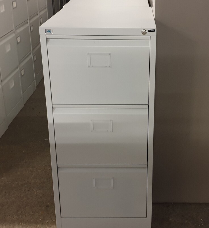 Light grey 3 drawer filing cabinet