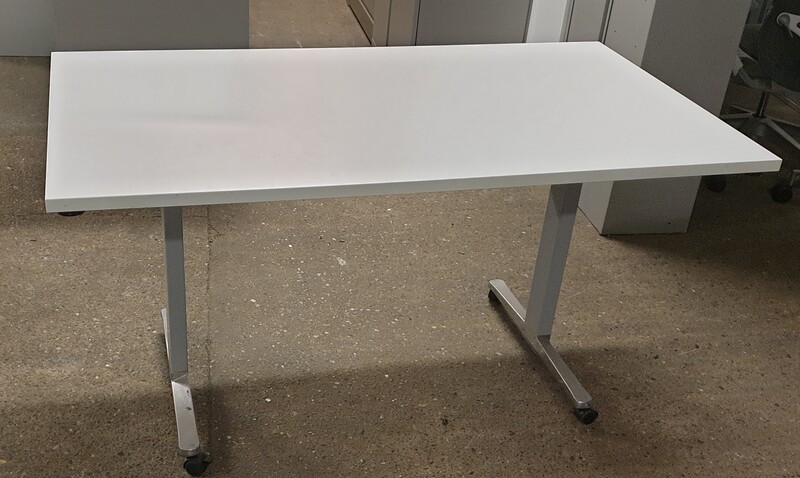 White flip top table