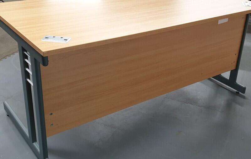 Oak desk with modesty panel