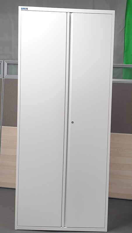 Silverline Tall White Metal Cupboard