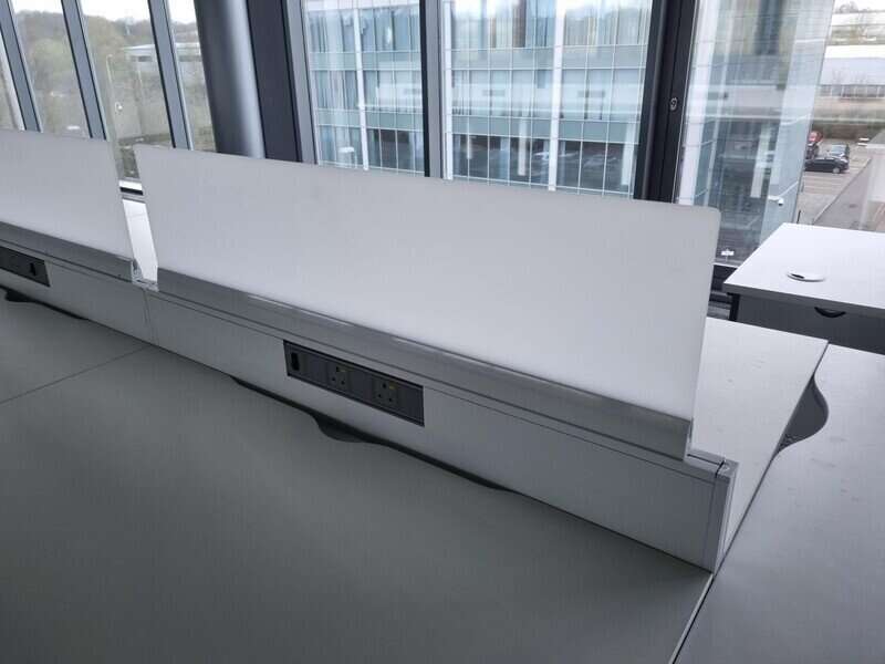 1200w mm White 10 person Bench Desks