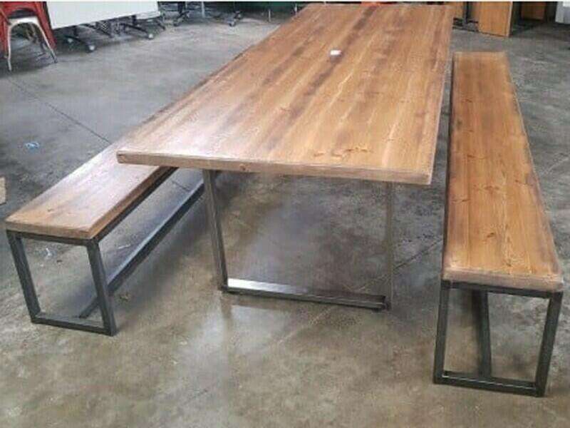 2200 & 2400x1000mm rustic table and bench set