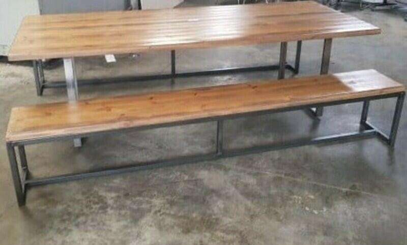 2200 & 2400x1000mm rustic table and bench set
