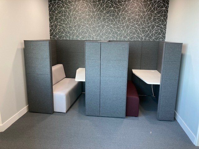 High Back Booth with Integrated Table