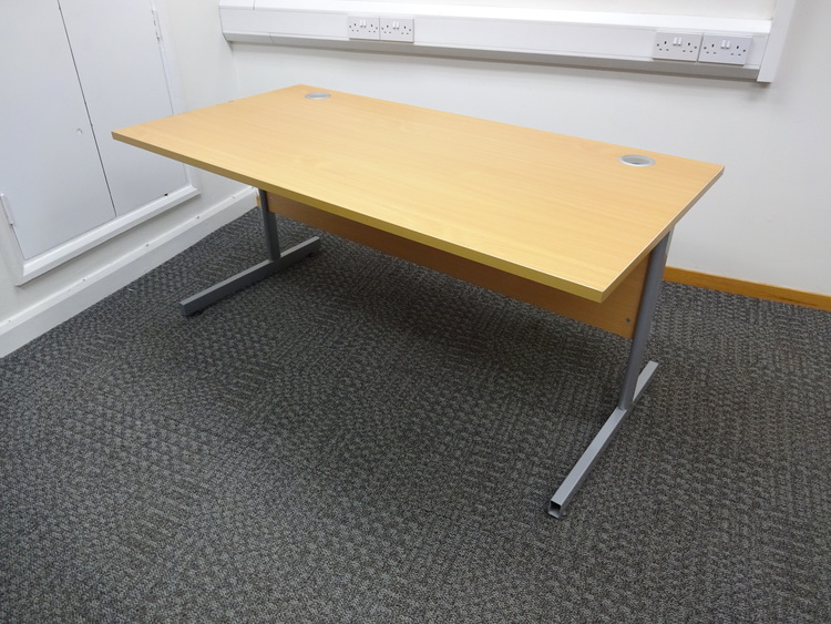 Beech 1600mm rectangular desk