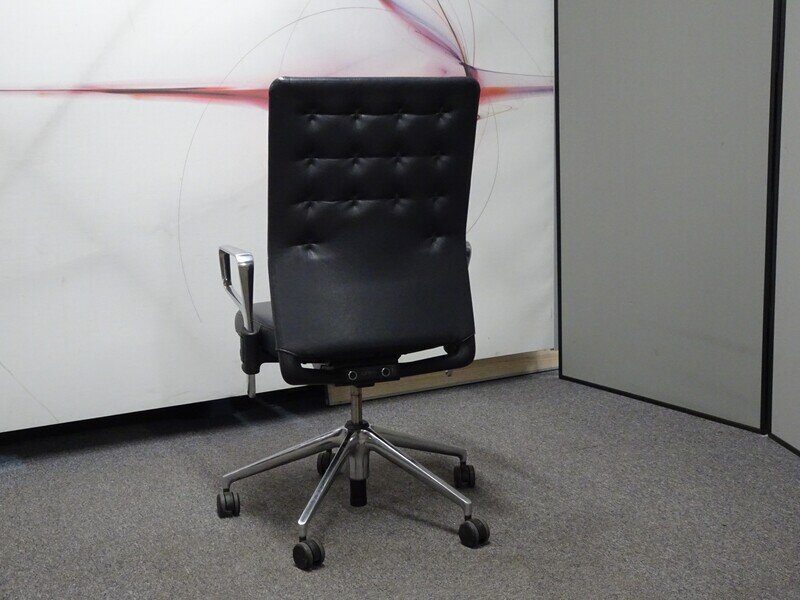 Vitra ID Trim Operator Chair in Dark Grey Leather