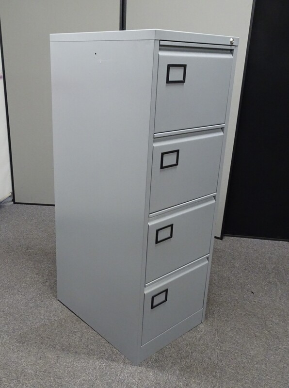 1330h mm Grey 4 drawer filing cabinet
