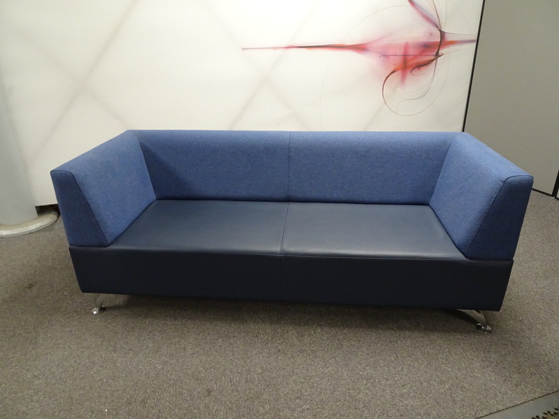 Two Tone Blue 2 Seater Sofa