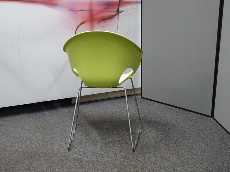 Connection Armchair in Lime Green / White Plastic
