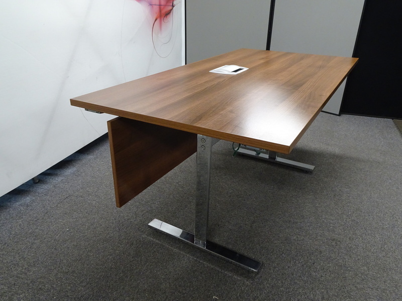 1600w mm Walnut Flip Top Table with Modesty Panel