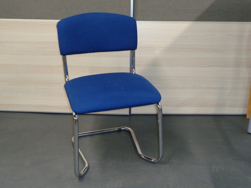 Blue fabric meeting chair
