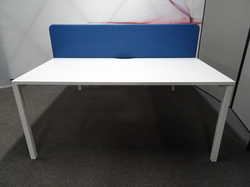1600w mm White Bench Desks