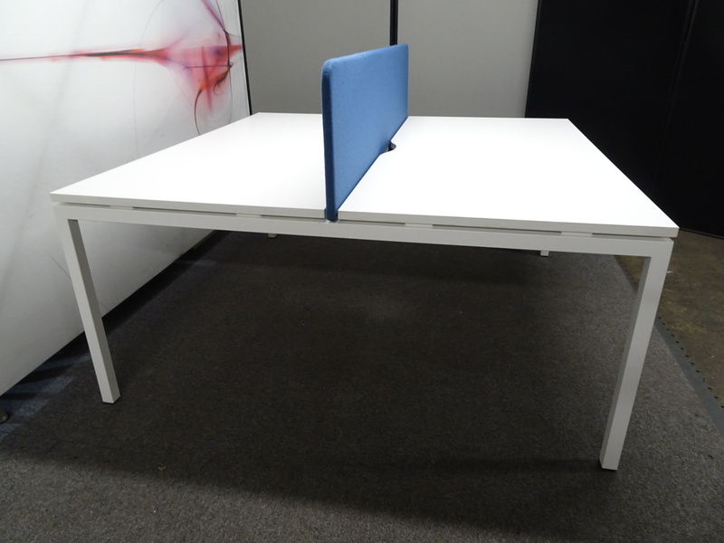 1600w mm White Bench Desks