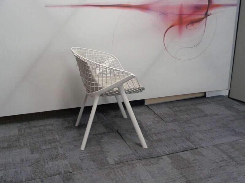 White wire frame chair