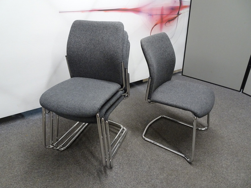 Viasit F2 Grey and Steel Frame Meeting Chair