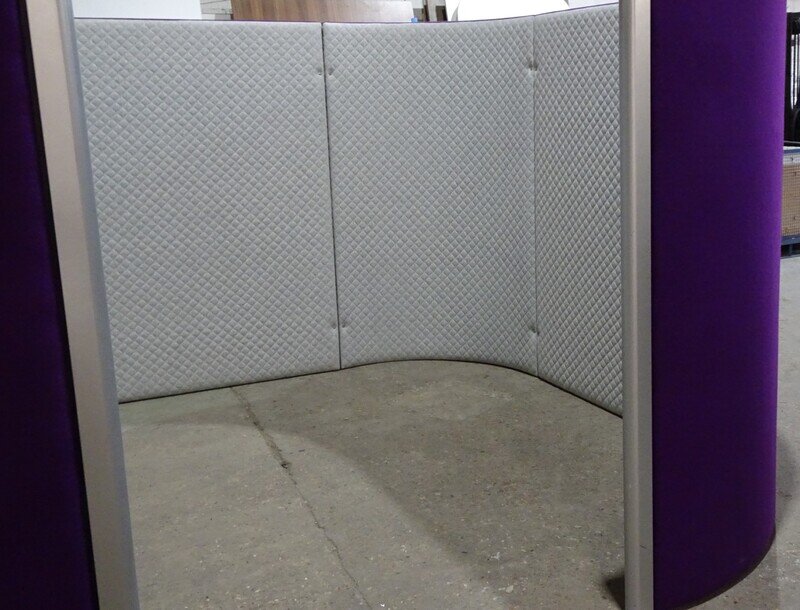 Acoustic Floor Standing Pod in Purple & Grey