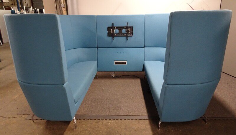 Orangebox Cwtch High Back 6 Seater Sofa Booth in Blue