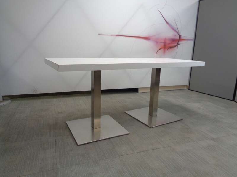 1710 x 700mm Chrome and White Table