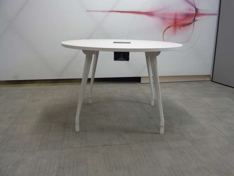 Herman Miller Abak Circular Table with Electric Console