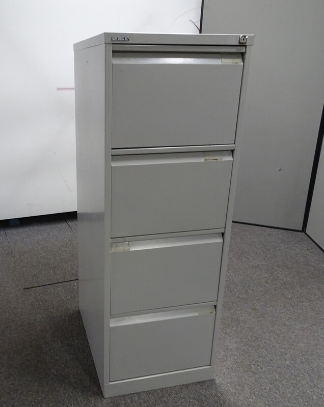 Bisley 2 Drawer Grey Metal Filing cabinet