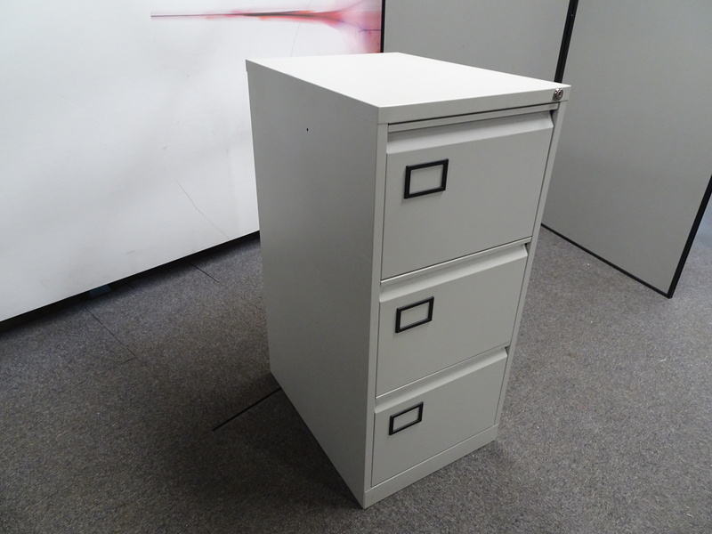 3 Drawer Grey Metal Filing Cabinet
