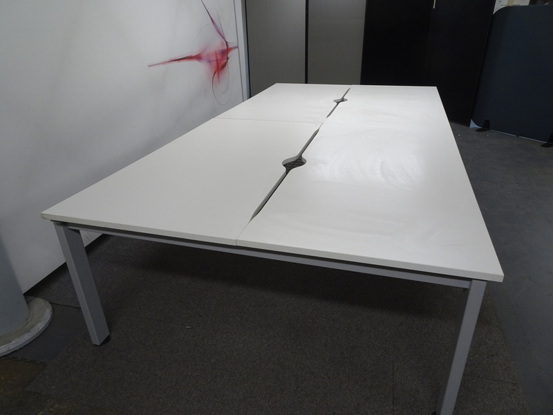 1600w mm Bench Desks with White Tops