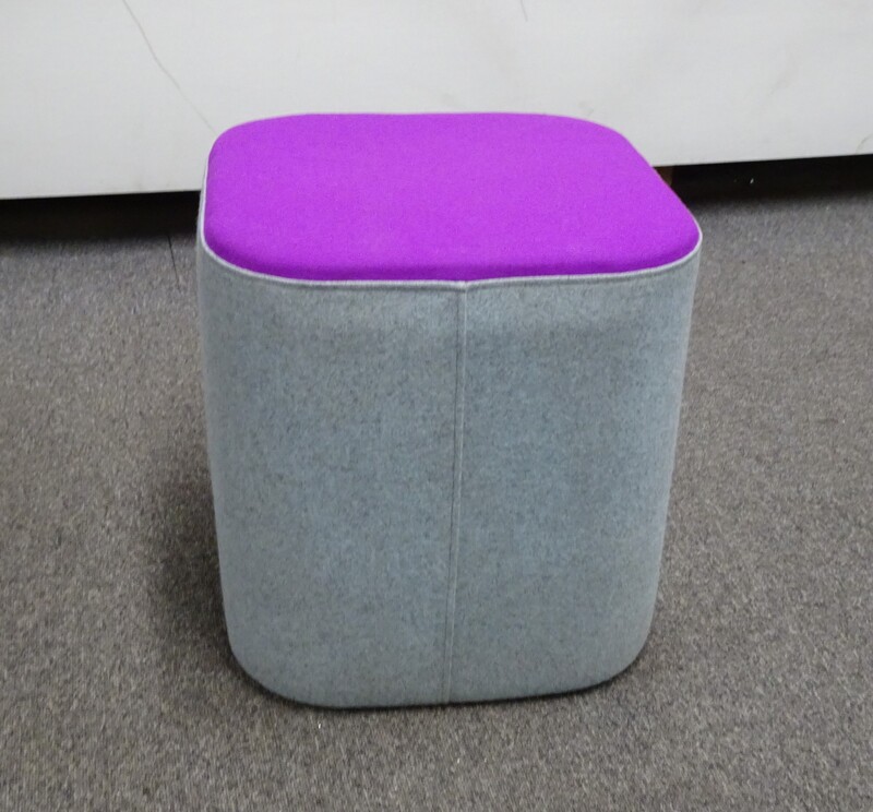 Orangebox Bligh Upholstered Stool in Grey amp Purple