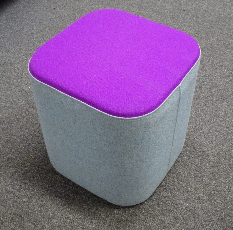 Orangebox Bligh Upholstered Stool in Grey & Purple
