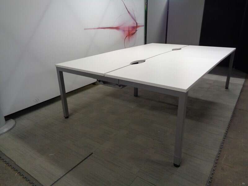1200w mm White Bench Desks 