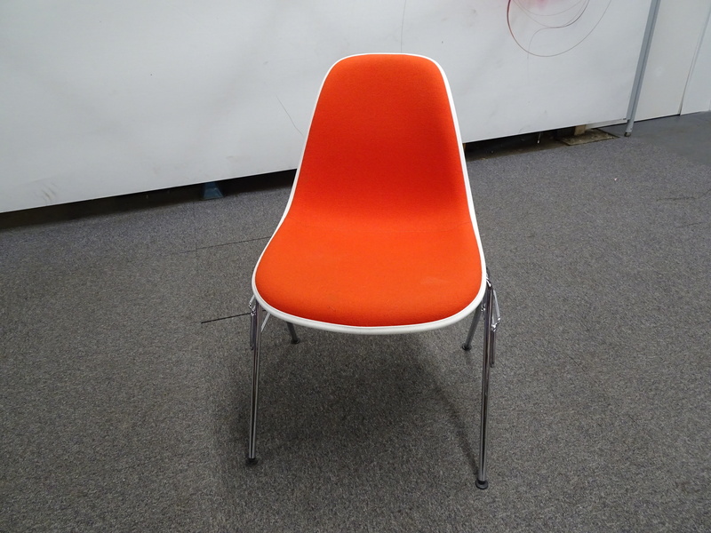 Vitra Eames Side Chair DSS in White amp Orange