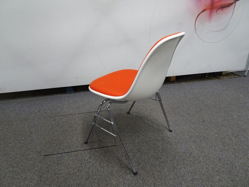Vitra Eames Side Chair DSS in White & Orange