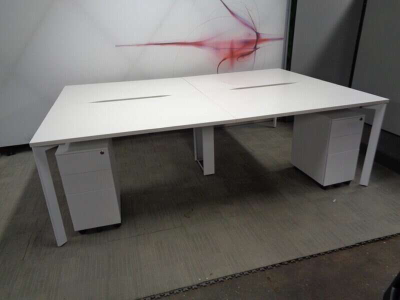 White Frame 1200 mm Bench Desks