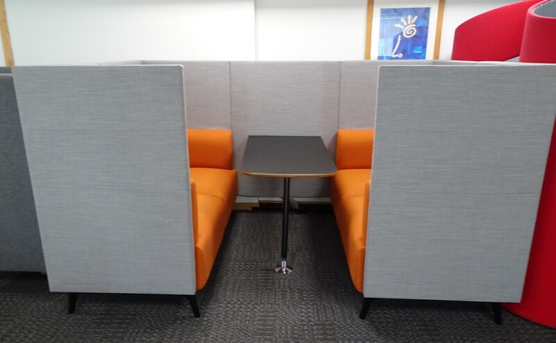 Connection 4 Seater Booth in Orange amp Grey