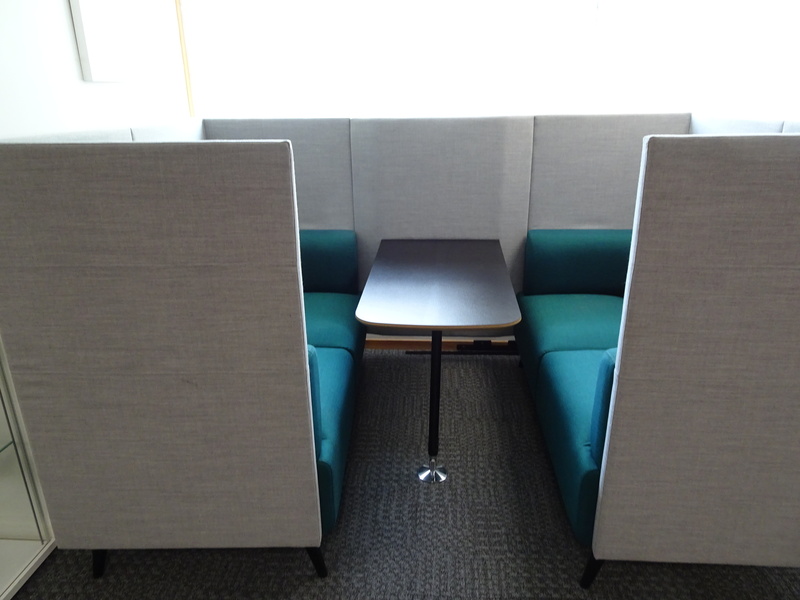 Connection 4 Seater Booth in Green & Grey