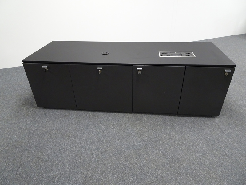 Wooden Server Credenza Cabinet in Black amp Graphite