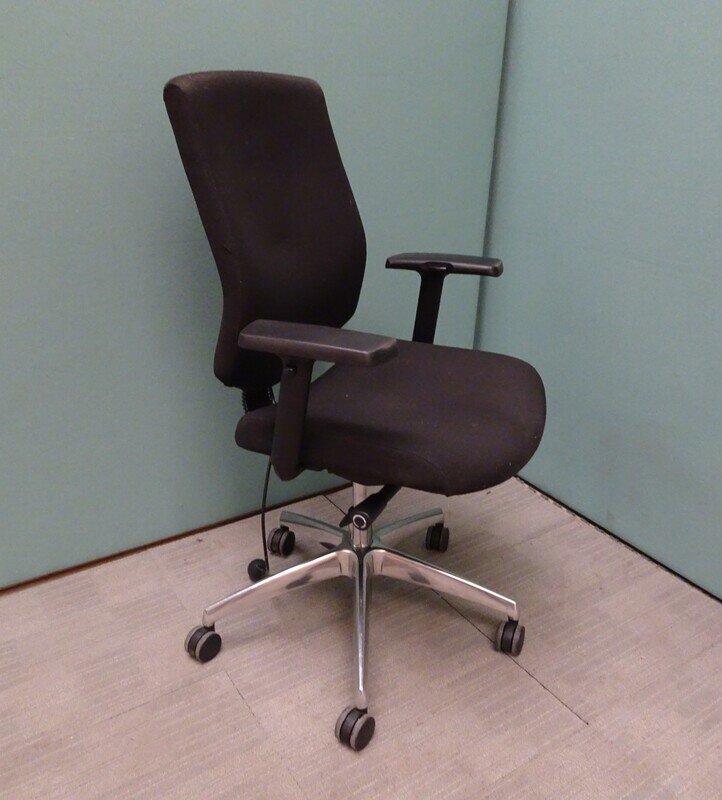 Black Fabric Fully Upholstered Task Chair