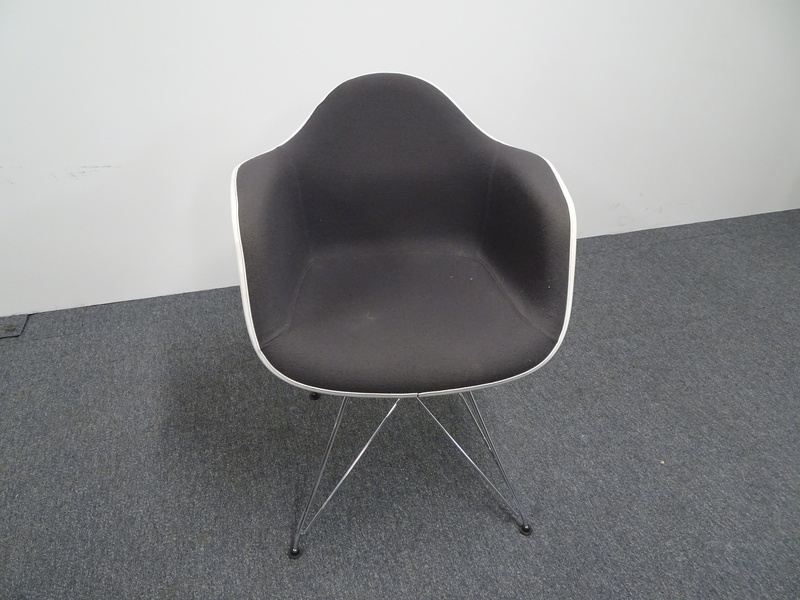 Vitra Eames DAR Armchair in Grey and White