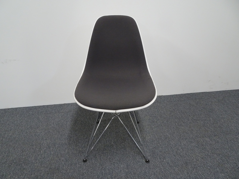Vitra Eames Side Chair DSR in Grey and White