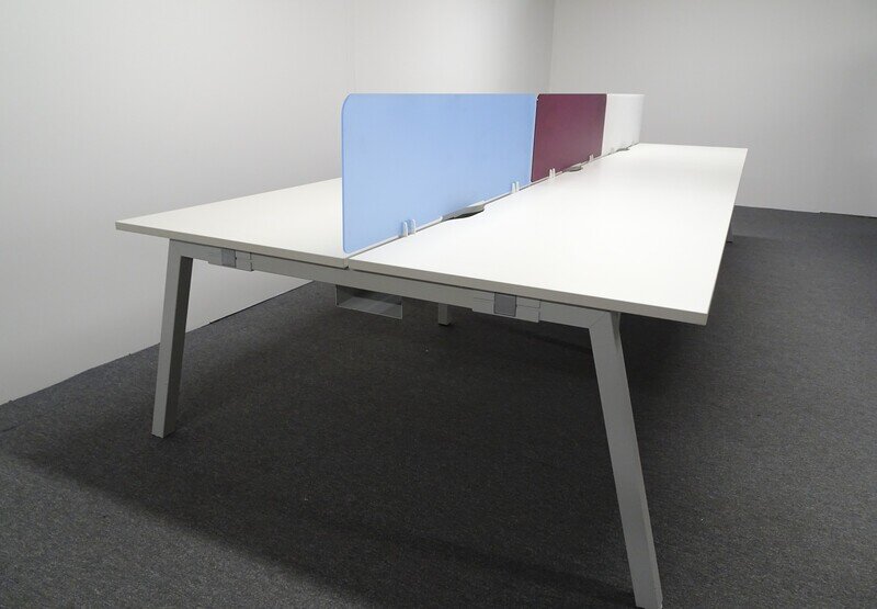 Assman TriASS 1400w mm Bench Desks with Perspex Screens