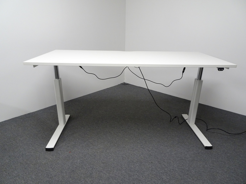 1800w mm White and Chrome Electric Desk