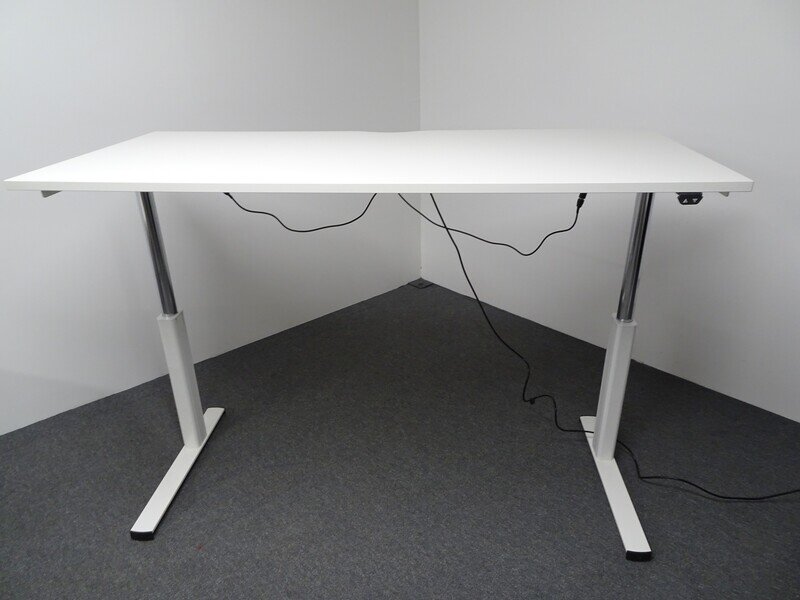 1800w mm White and Chrome Electric Desk
